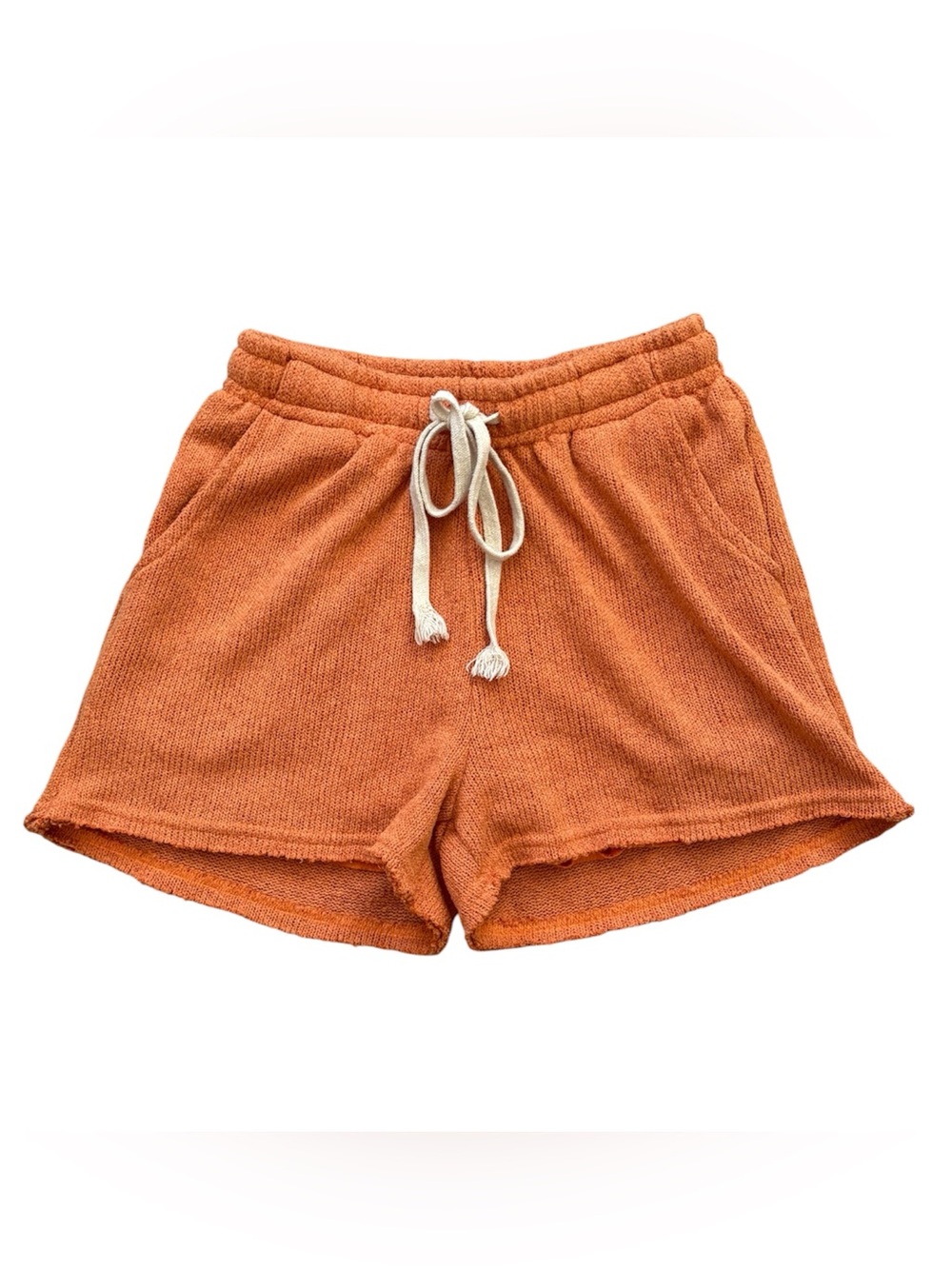 Small POL Orange Knit High Waist Lounge Shorts